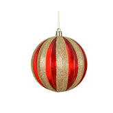 Decoris Shatterproof Bauble 10cm - Christmas Red with Gold